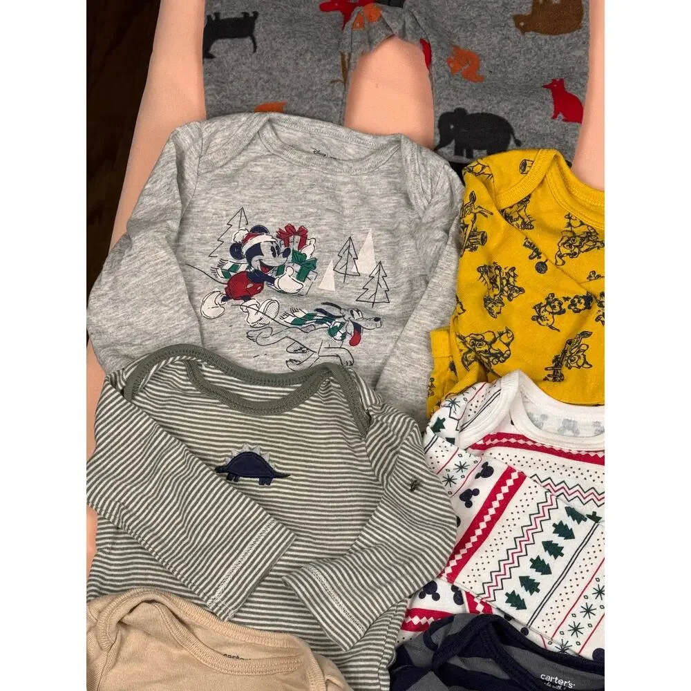 Baby Boy 0–3M Fall/Winter Clothing Lot – Carter’s, Roots, Disney & More – #179